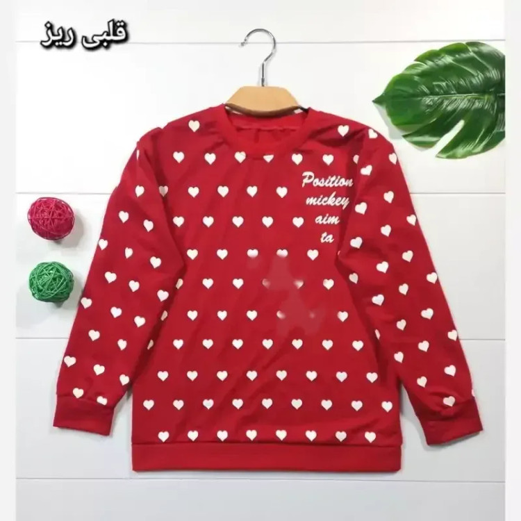 بلوز زنانه یقه گرد طرح دار جنس دورس مناسب سایز 36 تا 44