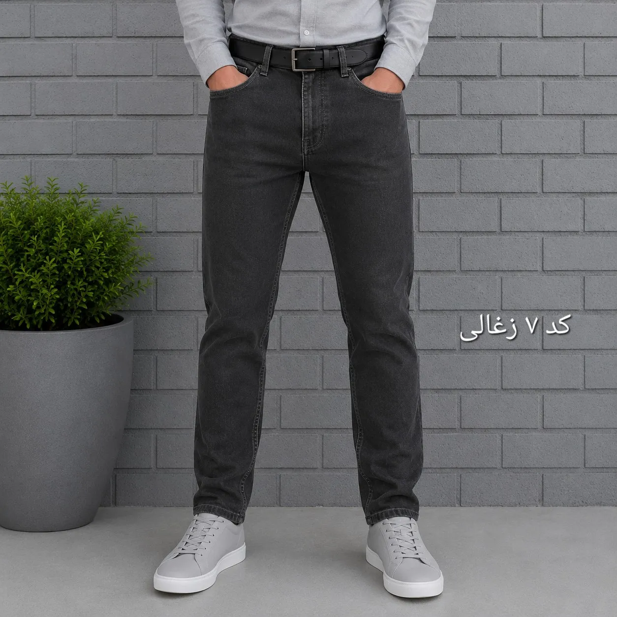 شلوار جین مردانه راسته پنبه فلامنت سایز 40 تا 58