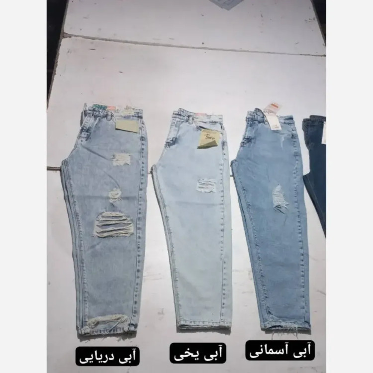 شلوار مام جین زاپدار زنانه خارجی رنگبندی متنوع