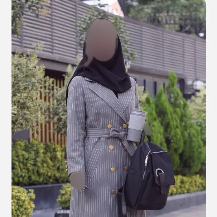 مانتو اسنا جنس دیپلمات کمربند دار رنگ مشکی طوسی سرمه ای سایز یک و دو