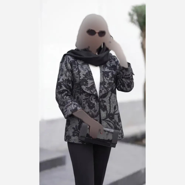 کت مجلسی زنانه مدل آنا جنس موهر درجه یک رنگ مشکی و قهوه ای فری سایز