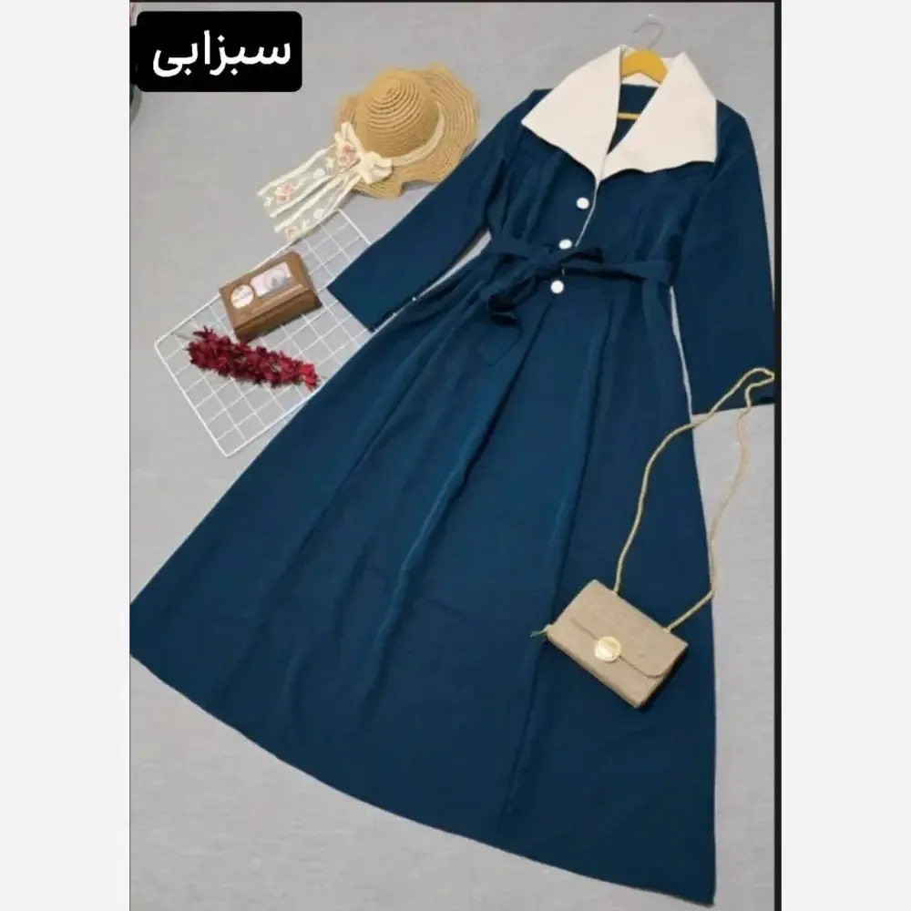 پیراهن بلند مازراتی آتنا فری سایز تا 46 کمربنددار