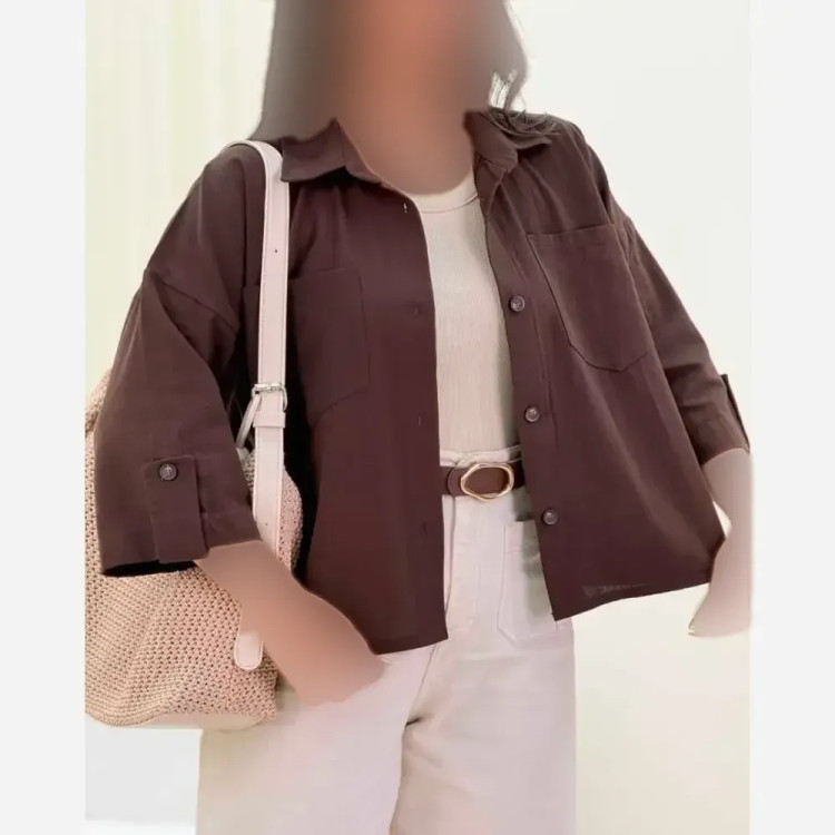 شومیز باکسی آستین پاگون لنین درجه یک زنانه