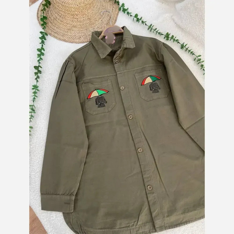 مانتو کتان پاییزه زنانه گلدوزی شده گرم بالا قد 79 رنگ بندی متنوع سایز L XL