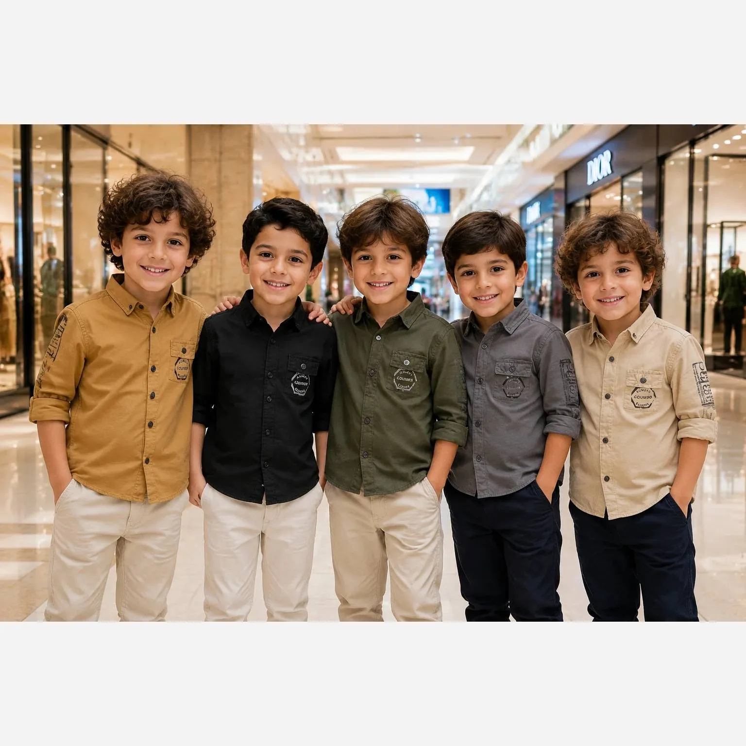 پیراهن اسپرت پسرانه و دخترانه طوسی روشن کتان ترک سایز 3 تا 12 سال