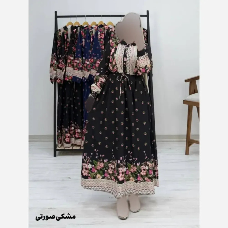 پیراهن ساحلی لاله فلور نخ زنانه فری سایز سورمه ای مشکی قرمز مشکی صورتی