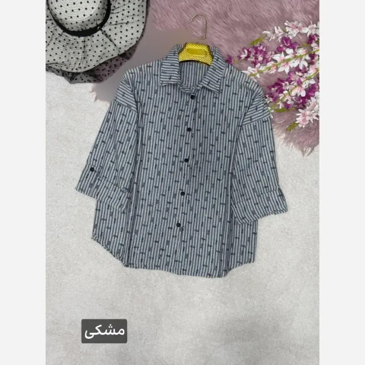 شومیز طرح دار الهام زنانه پنبه زارا شاین دار فری سایز تا 46