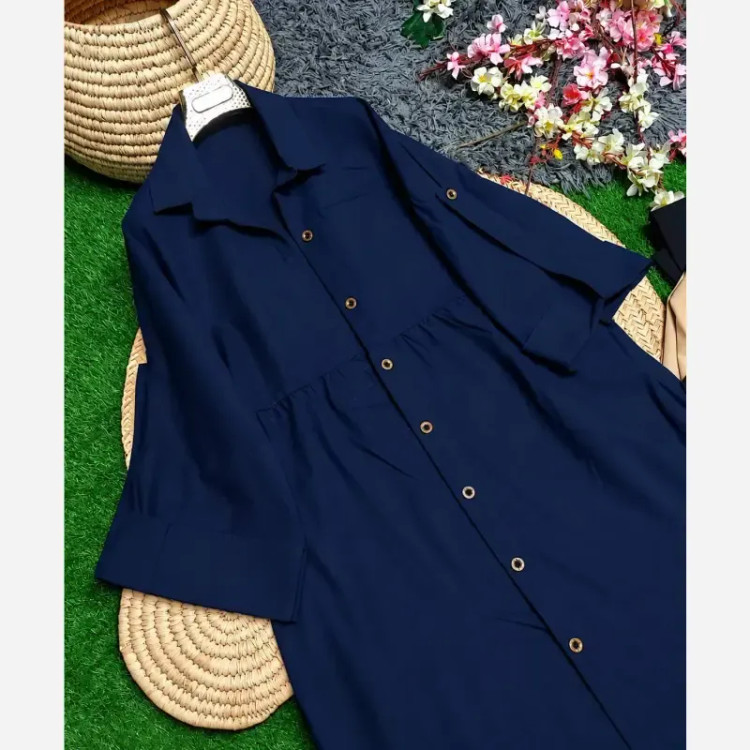 کفتان جلو دکمه آستین پاگون لینن اعلا فری سایز