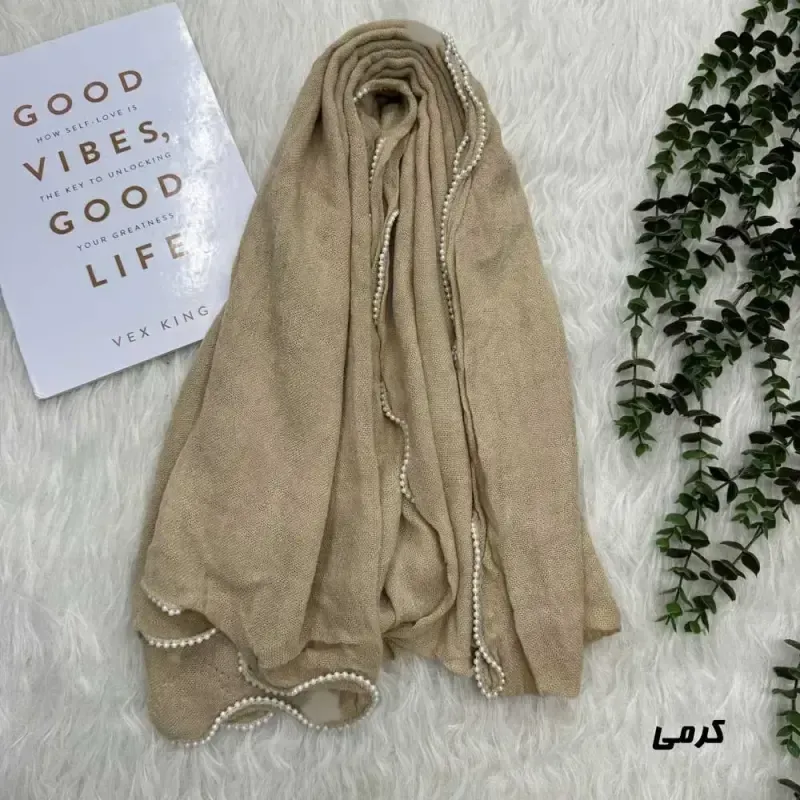 شال ساده نخی وارداتی دورنوار قواره 200 در 69 سانتیمتر