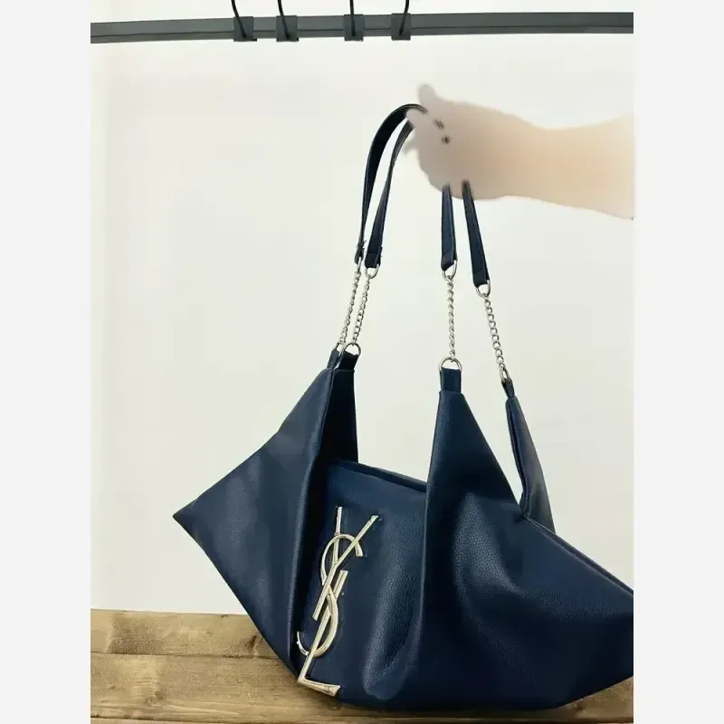 کیف زنانه مجلسی مارک وای اس ال وارداتی زیپ دار رنگ شکلاتی مشکی سورمه ای