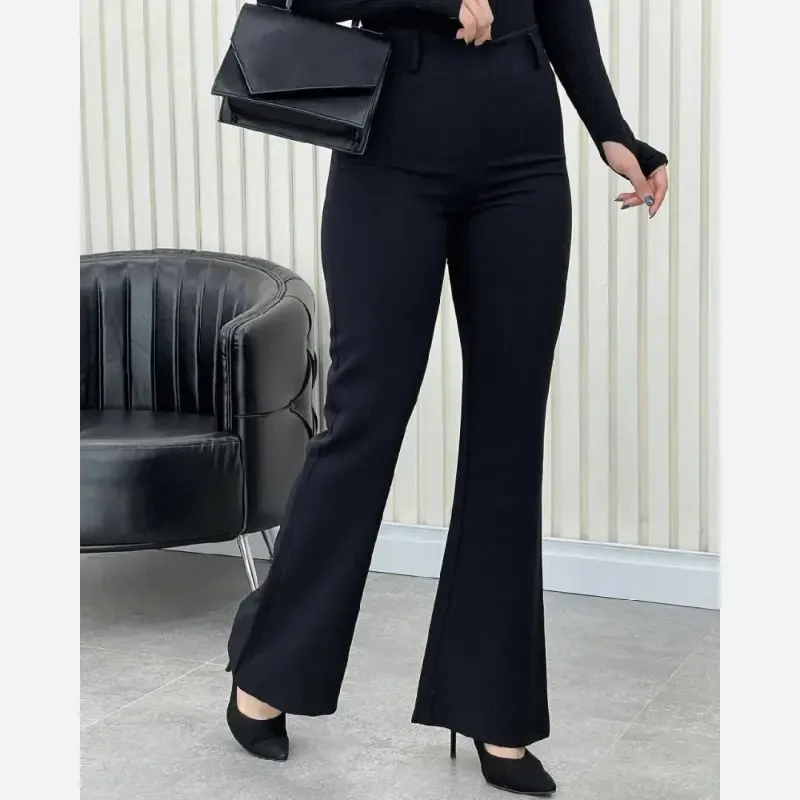 شلوار دمپا گشاد مازراتی مشکی سایز 46 تا 52 قد 102