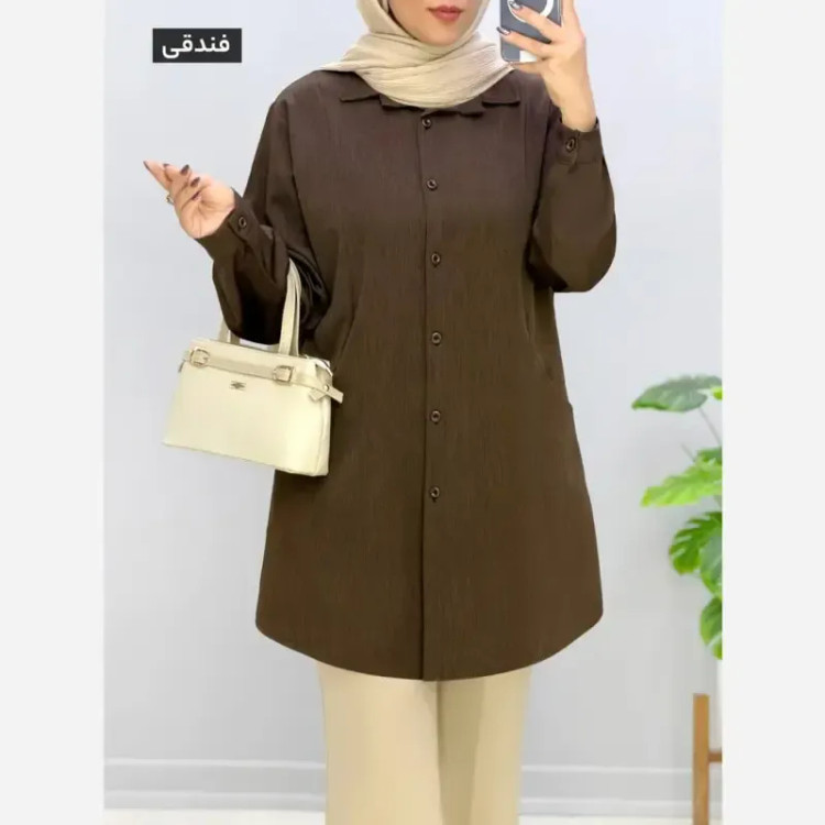 مانتو دوجیب کرپ کارتیر فری سایز 44 تا 52 قد 90