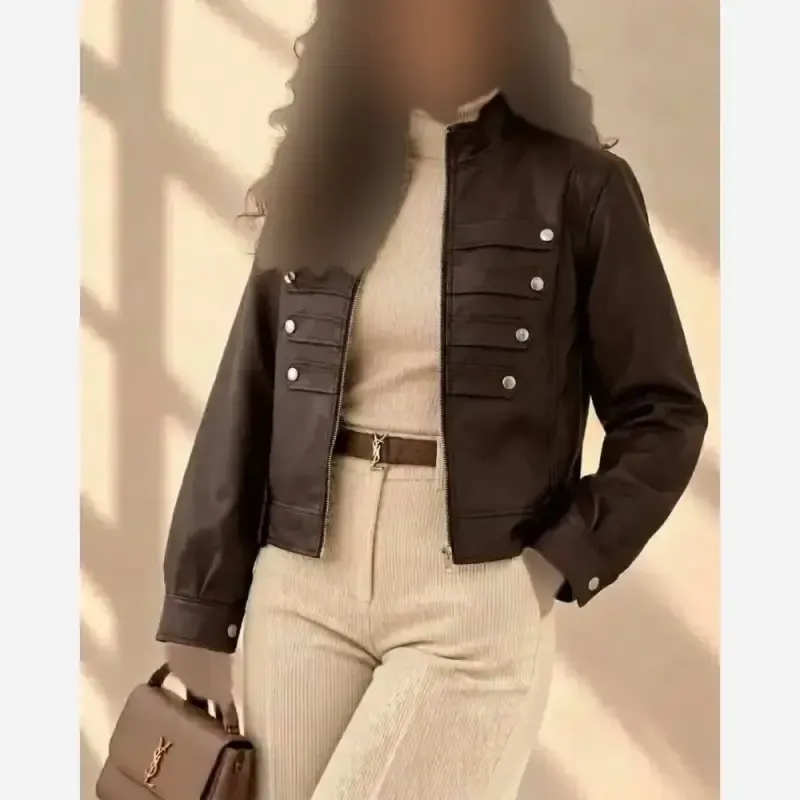 کت ناپلئونی چرم درجه یک مزونی آستردار