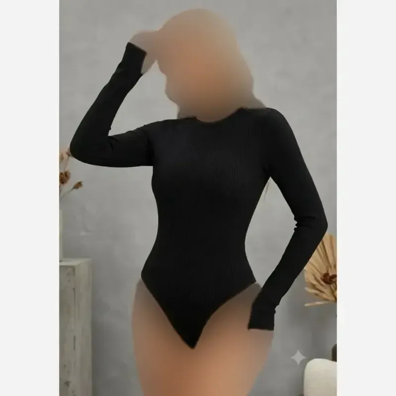 بادی یقه گرد زنانه جنس پنبه کبریتی فری سایز