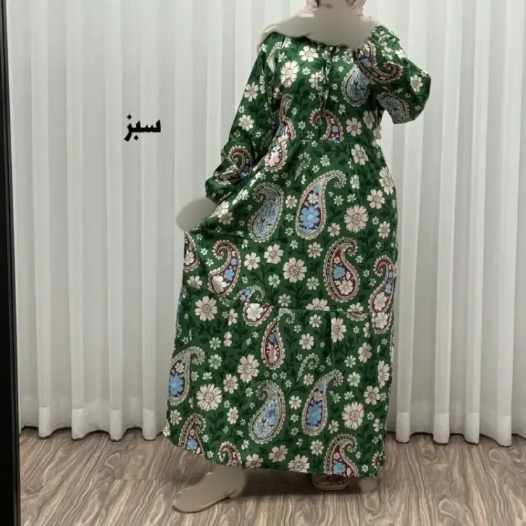 پیراهن فلور بوگاتی فری سایز تا 48 زنانه تنخور شیک و راحت چهارفصل بدون بدن نما