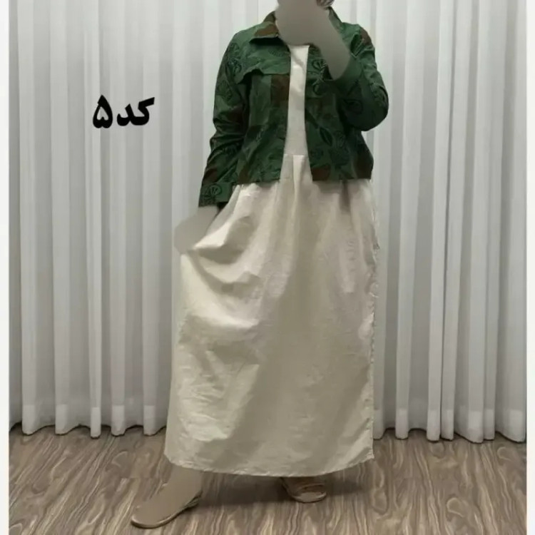 کت سارافون مدل یاپراق پاموق کد 1525 فری سایز لینن مناسب تا سایز 46 چهارفصل