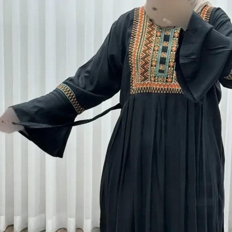 پیراهن نخی گلدوزی شده زنانه مدل مانیا فری سایز مناسب تا سایز 48
