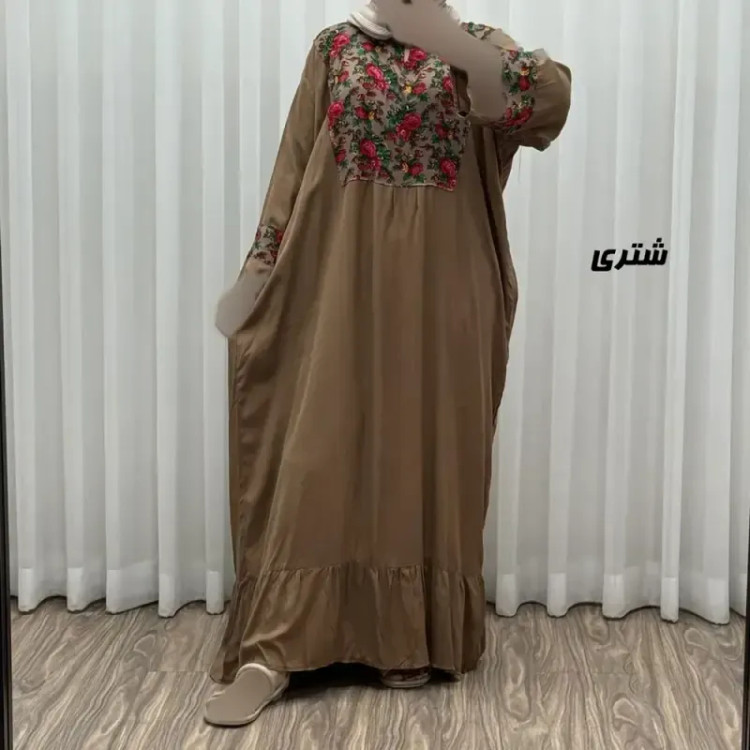 پیراهن نخی زنانه مدل پرنس پانچی فری سایز مناسب تا سایز 50