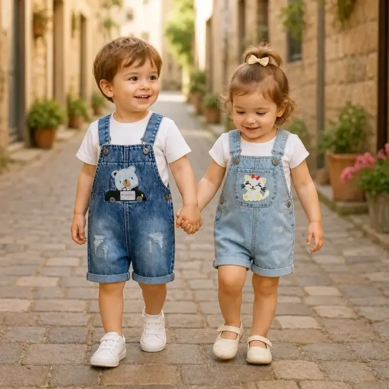 شلوارکی جین نوزادی پسرانه با کیفیت اورجینال سایز 6 ماه تا 3 سال