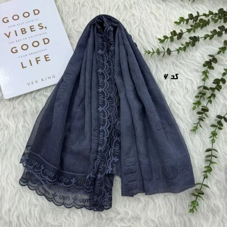 شال حریر سنگشور مزونی طرح Miu Miu ابعاد 180 در 69 سانتیمتر