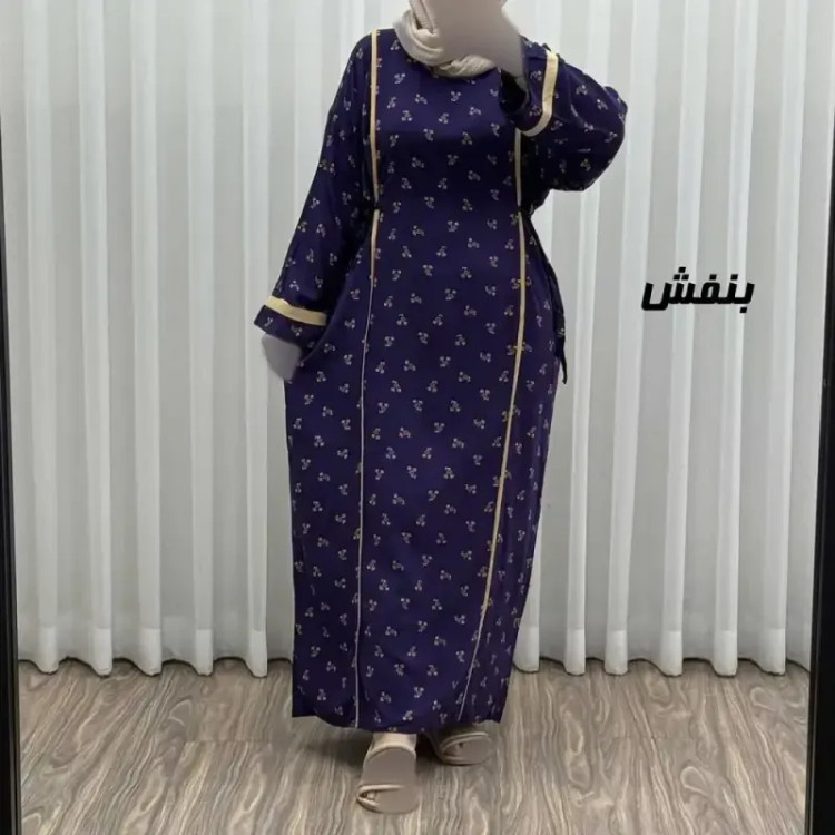 پیراهن ساحلی زنانه نخی گلریز فری سایز مناسب تا سایز 52 با کمر کشی